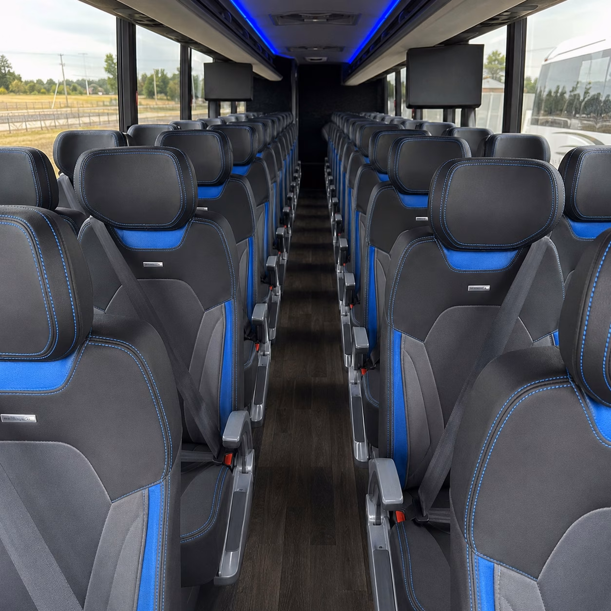 56 passenger charter bus interior